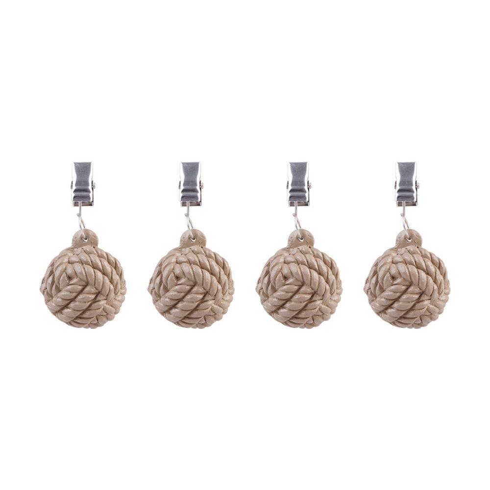 Alfresco Lane 4pc Alfresco Lane Outdoor Tablecloth Weights Set Rope Balls Natural (4 Pack) — image 4