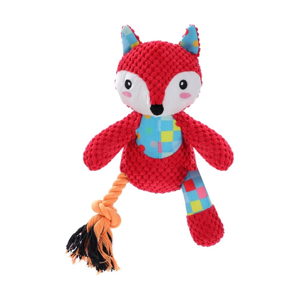 Paws and Claws Patchwork Plush Animals Dog Chew/Tug/Cuddle Toy 26x20cm Assorted (12 Pack) — image 5
