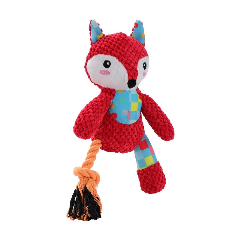 Paws and Claws Patchwork Plush Animals Dog Chew/Tug/Cuddle Toy 26x20cm Assorted (12 Pack) — image 6