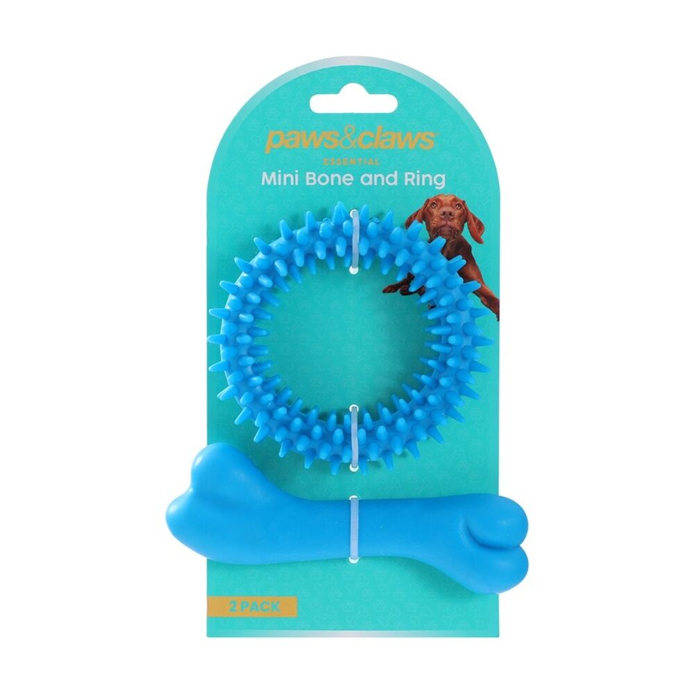 Paws and Claws 6x 2pc Mini TPR Bone And Ring Pet Dog Chew Fetch Toy Set — image 8