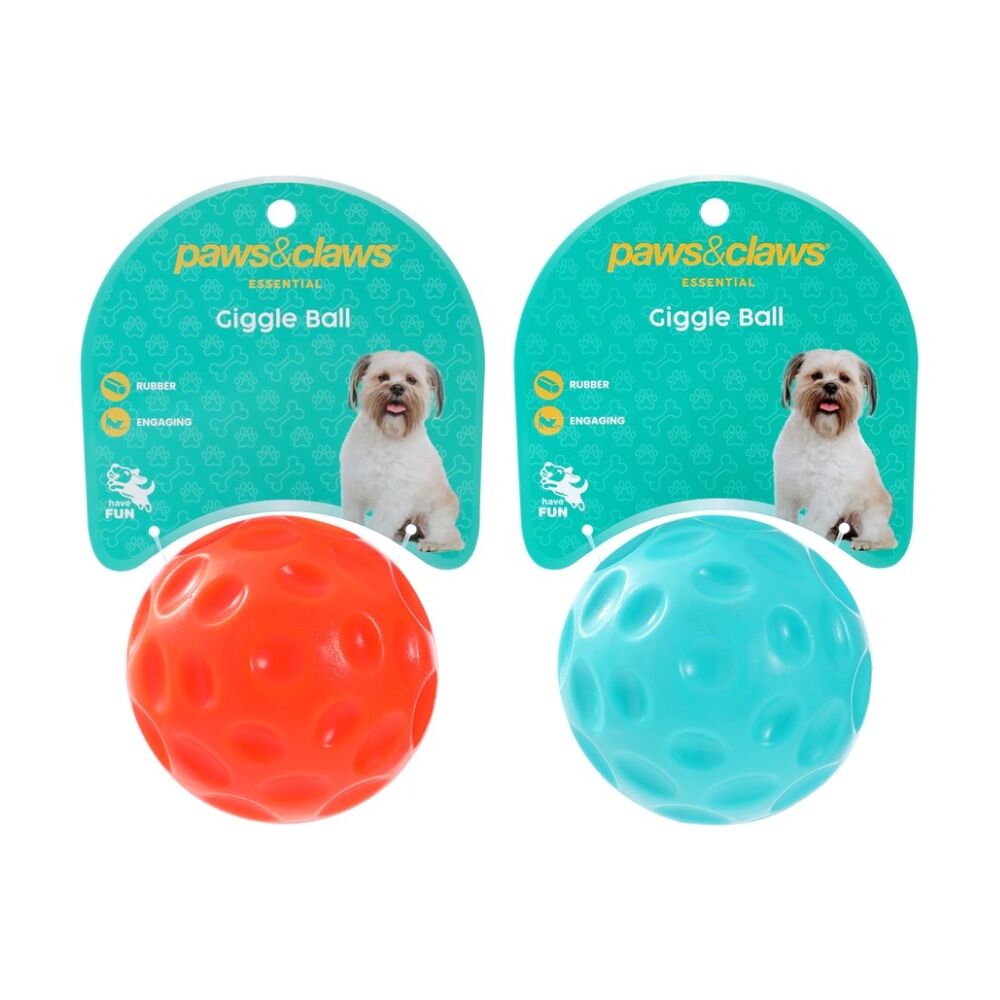 Paws and Claws Assorted Giggle Durable TPR Ball Dog Chew/Catch/Fetch Toy 9cm — image 2