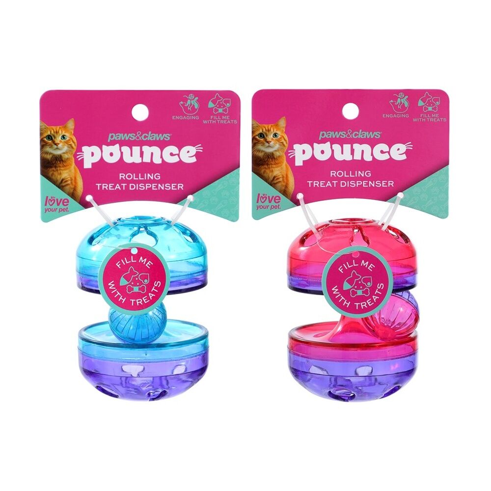 Paws and Claws Assorted Cat Roller Treat Dispenser Interactive Toy 8x9x8cm — image 2