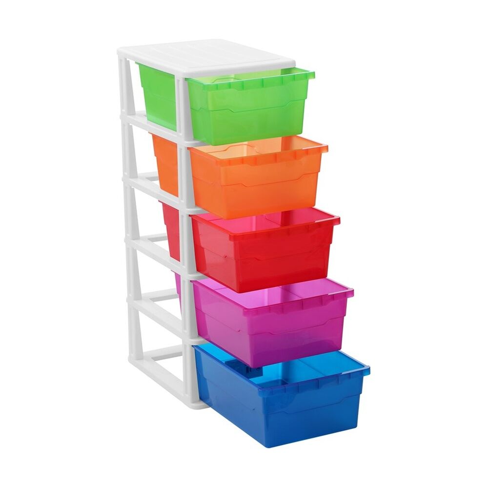 Boxsweden Multicolour Stakit 5 Drawer Organisation Storage Unit 31.5x43x87cm — image 2