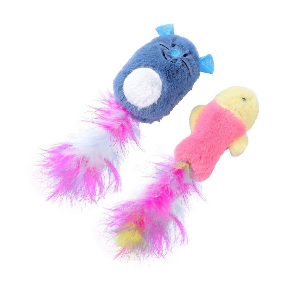 Paws and Claws Pounce Plush Kicker Pet Cat Toy Assorted 10x10x5cm (12 Pack) — image 4