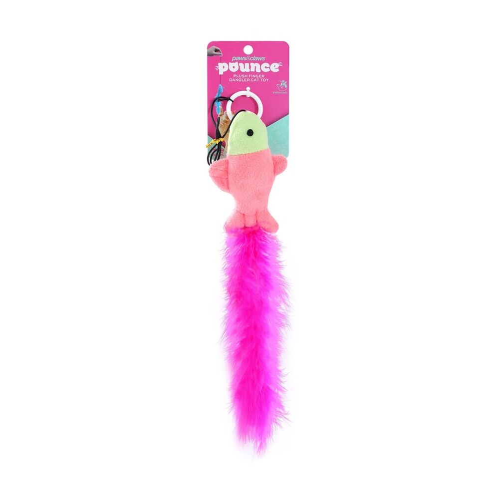 Paws and Claws Pounce Plush Finger Dangler Pet Cat Toy Boa Assorted 4x54cm (6 Pack) — image 2