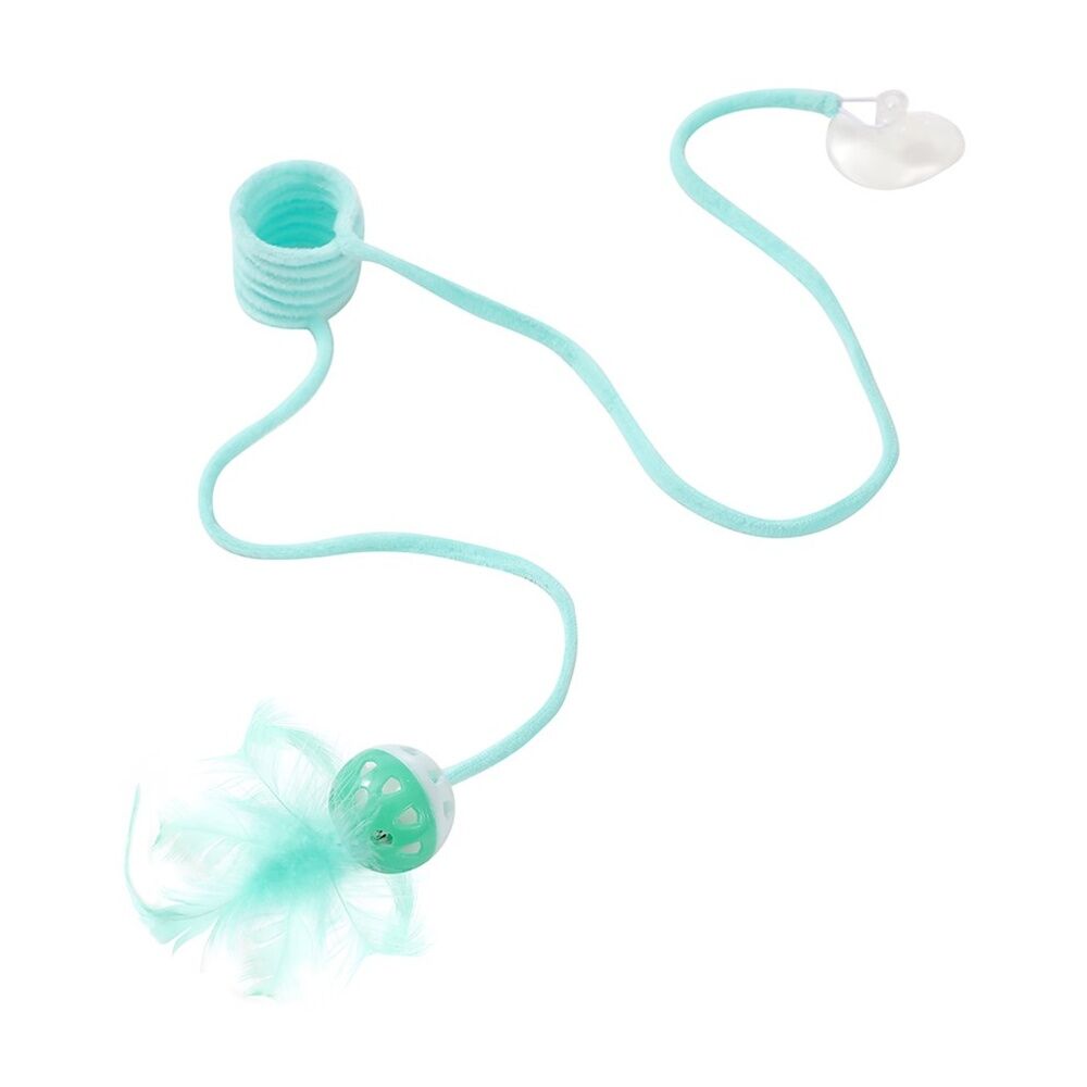 Paws and Claws Springing Cat Toy w/ Suction Feather Ball 95x4.5x4.5cm Assorted (6 Pack) — image 9