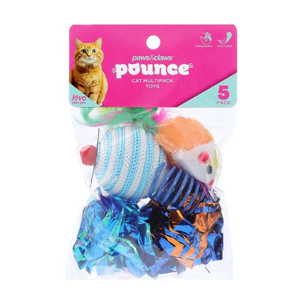 Paws and Claws Pounce Pet Cat Toys For Active Cats Assorted (5 Pieces) — image 5