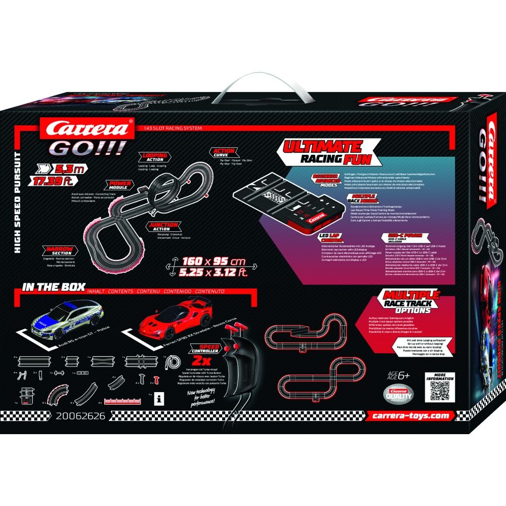 Carrera High Speed Pursuit Track Slot Car Set With Electronic Lap 4.9m — image 3