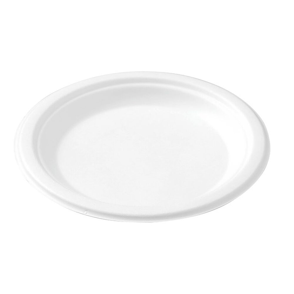 Lemon and Lime Sugarcane Side Plate Compostable White 18cm (30 Pieces) — image 2