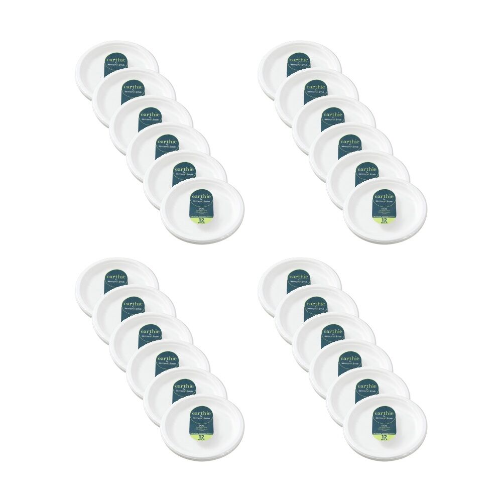 Lemon and Lime 12pc Lemon And Lime Sugarcane Dinner Plate Biodegradable White 23cm (24 Pack)