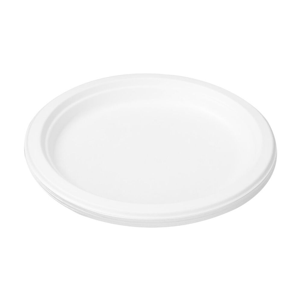 Lemon and Lime 12pc Lemon And Lime Sugarcane Dinner Plate Biodegradable White 23cm (24 Pack) — image 3