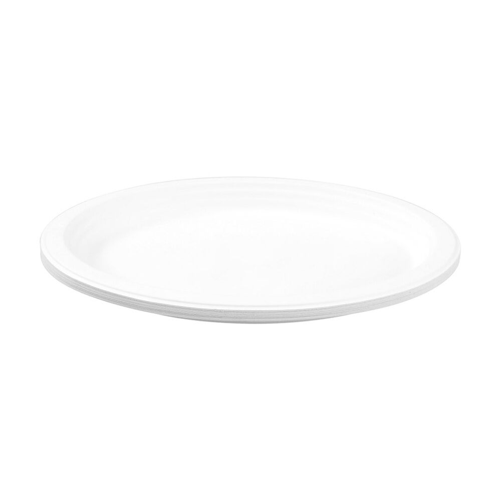 Lemon and Lime 10pc Lemon And Lime Sugarcane Oval Platter Compostable White 32x26cm (6 Pack) — image 4