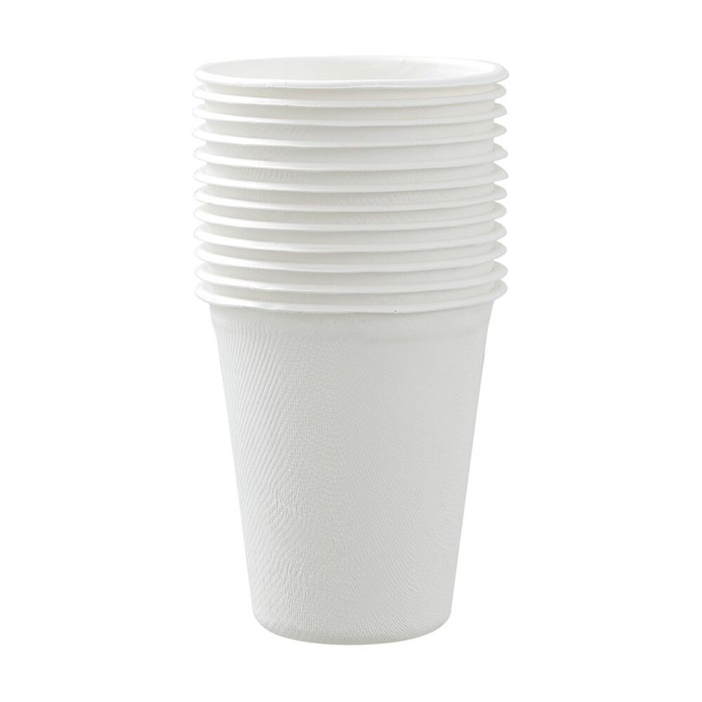 Lemon and Lime Sugarcane Cup Biodegradable Compost White 250ml (12 Pieces) — image 2