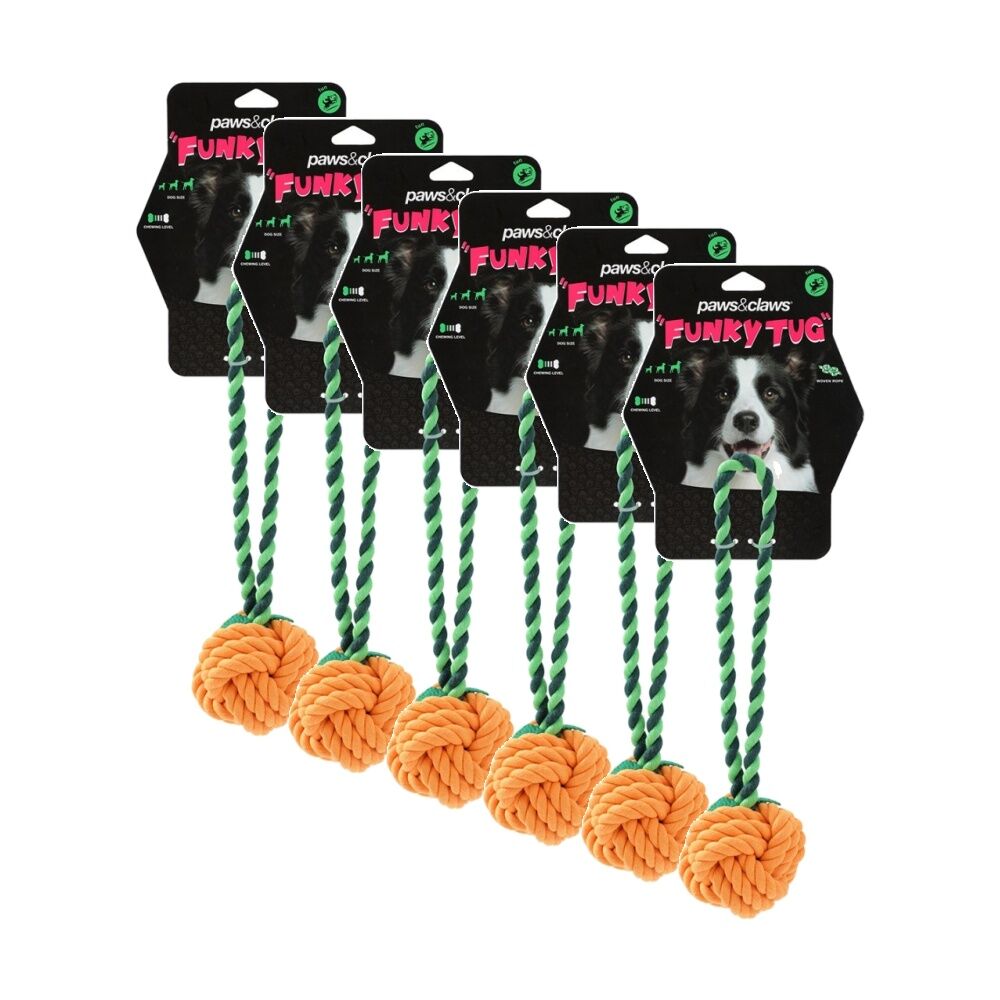 Paws and Claws Fruit Rope Pet Dog Toy Durable Woven Assorted 25x13x6cm (6 Pack)