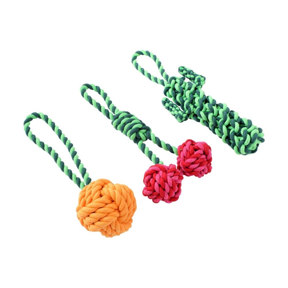 Paws and Claws Fruit Rope Pet Dog Toy Durable Woven Assorted 25x13x6cm (6 Pack) — image 4