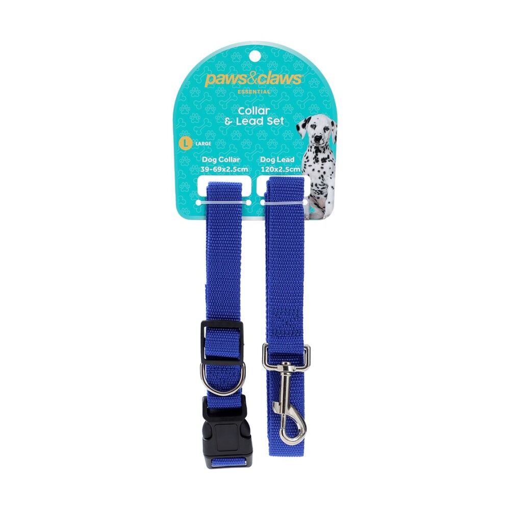 Paws and Claws Essentials Pet Dog Collar & Lead Set Large Assorted (3 Pack) — image 8
