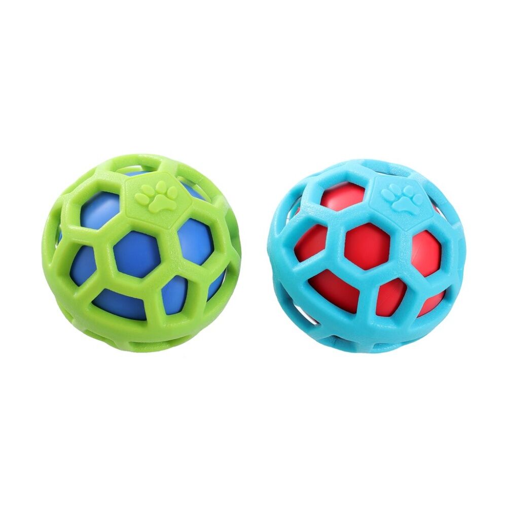 Paws and Claws Assorted TPR Cage Ball w/ Squeaker Pet Dog Fetch/Chase Toy 9cm — image 3