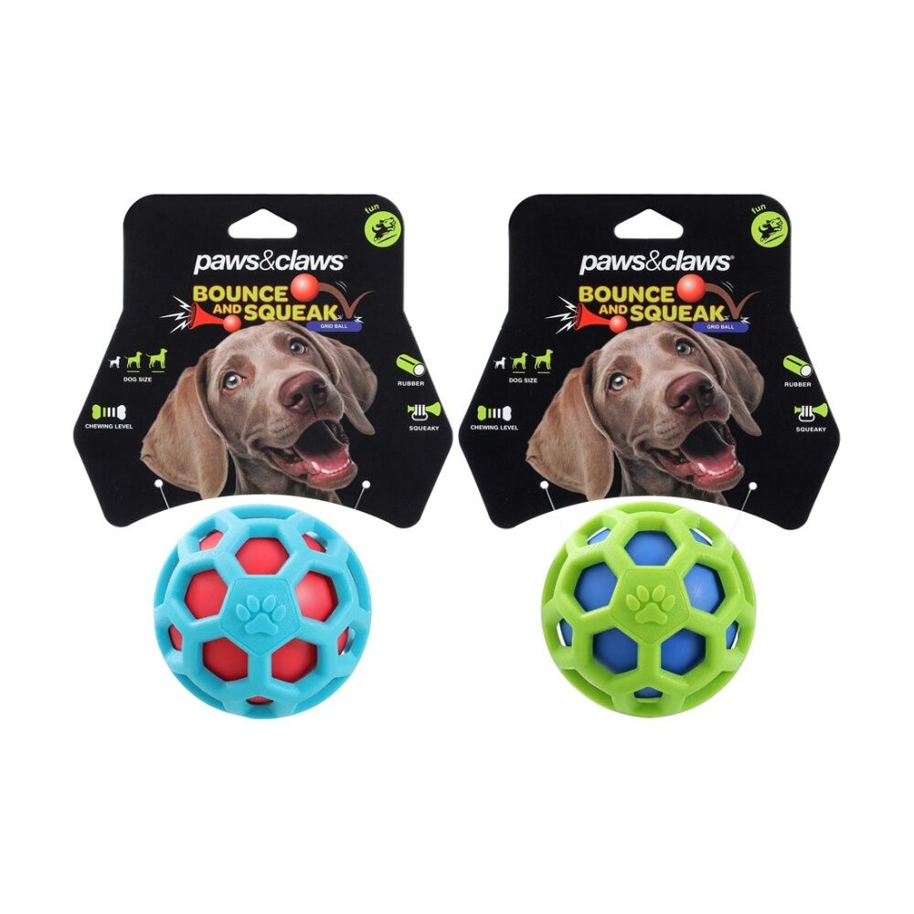 Paws and Claws Assorted TPR Cage Ball w/ Squeaker Pet Dog Fetch/Chase Toy 9cm — image 2