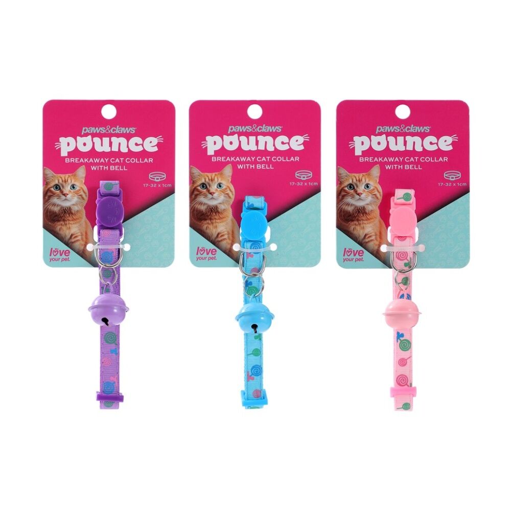 Paws and Claws Assorted Breakaway Cat Bell Collar Lollipop Print 17-32cm — image 2