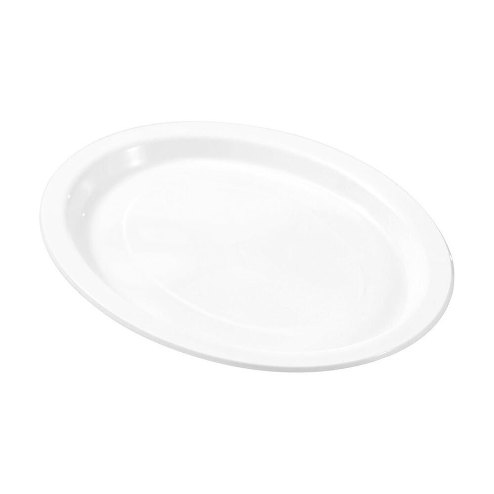 Lemon and Lime 50pc Lemon And Lime Reusable Plastic Food Oval Plate Dinner Set White 31x24.5cm (2 Pack) — image 3