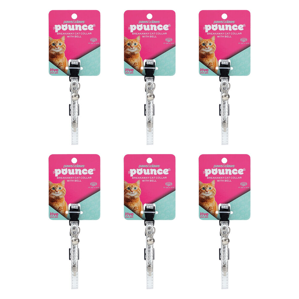 Paws and Claws Adjustable Breakaway Cat Bell Pet Collar Metallic Assorted (6 Pack)