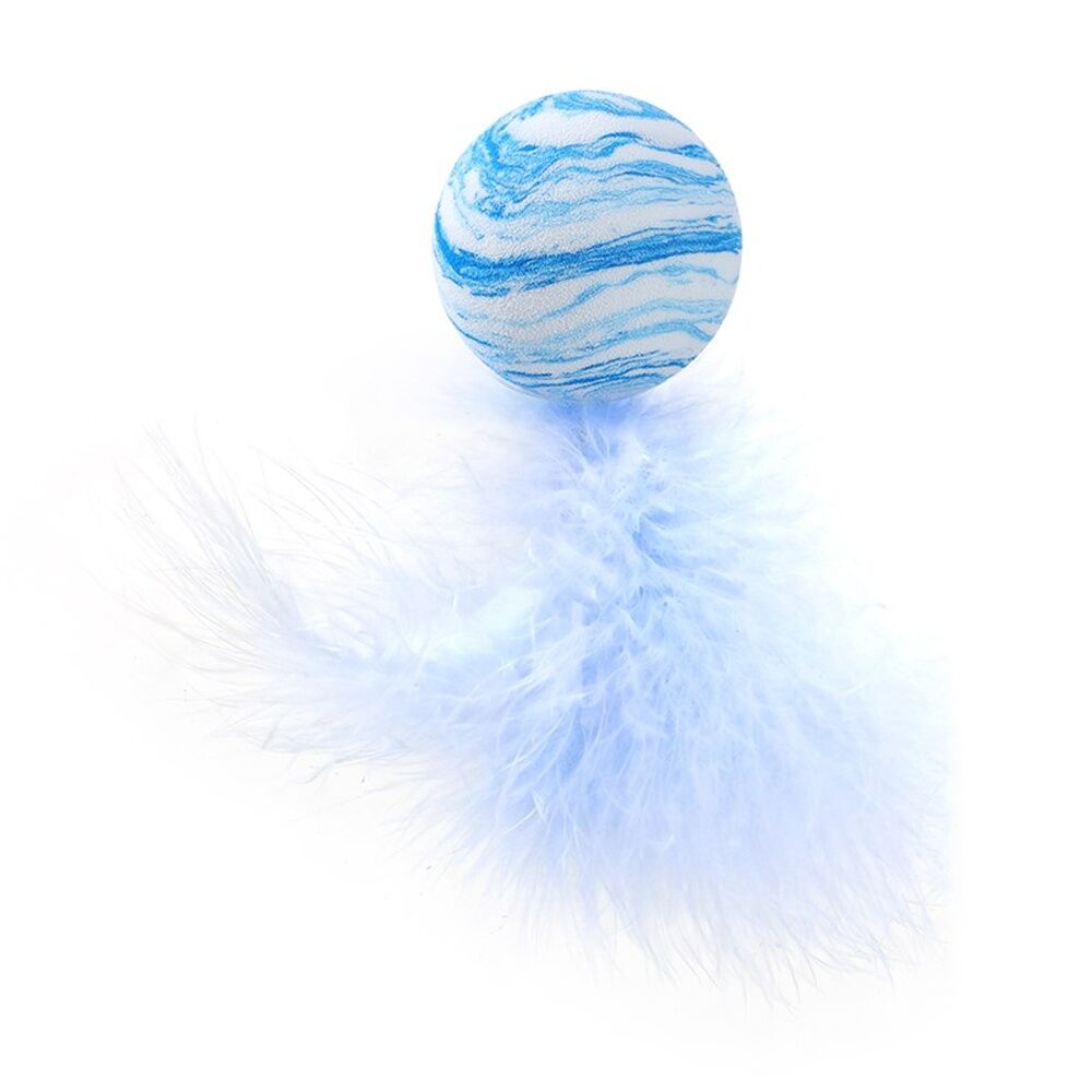 Paws and Claws Ball w/ Feather Tail Cat Batting/Pouncing Toy Set Assorted (2 Pieces) — image 4