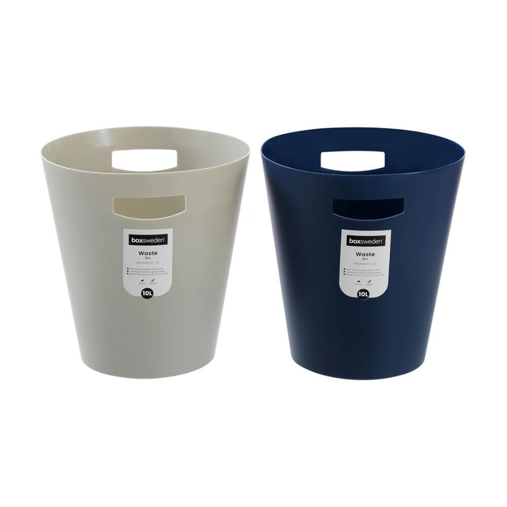 Boxsweden Assorted Rubbish Trashcan Waste Bin w/ Handle 10L 28x28x30cm — image 2