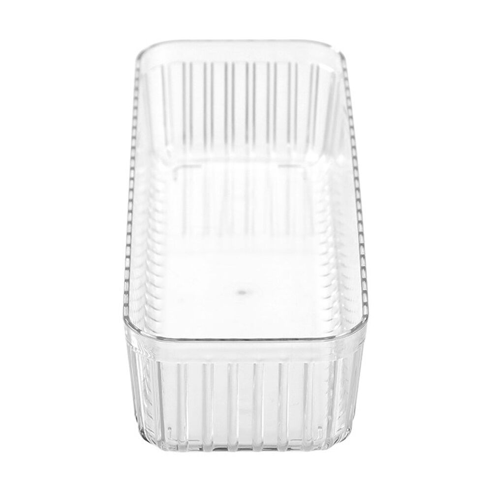 Boxsweden Crystal Ribbed Tray Modular Design Storage Container Clear 31x11x6.5cm (12 Pack) — image 3