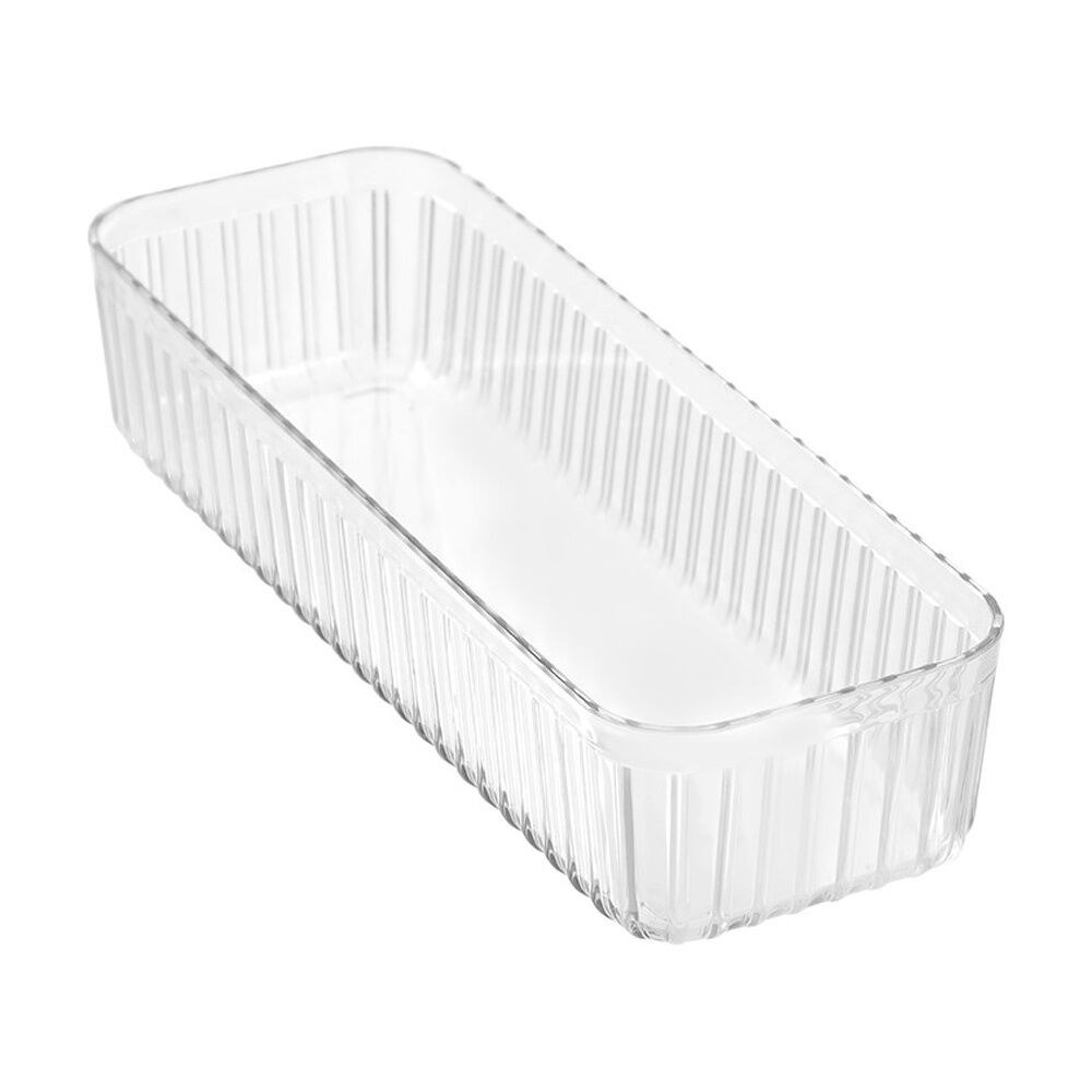 Boxsweden Crystal Ribbed Tray Modular Design Storage Container Clear 31x11x6.5cm (12 Pack) — image 4