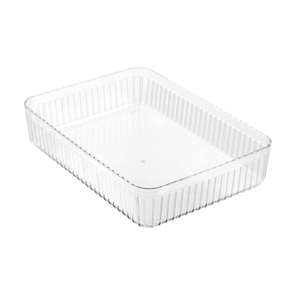 Boxsweden Crystal Ribbed Tray Modular Design Storage Container Clear 32x23x7cm (6 Pack) — image 4