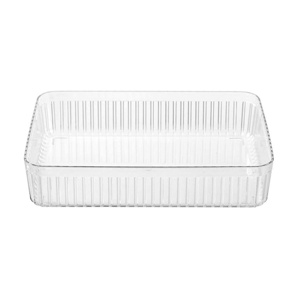 Boxsweden Crystal Ribbed Tray Modular Design Storage Container Clear 32x23x7cm (6 Pack) — image 5