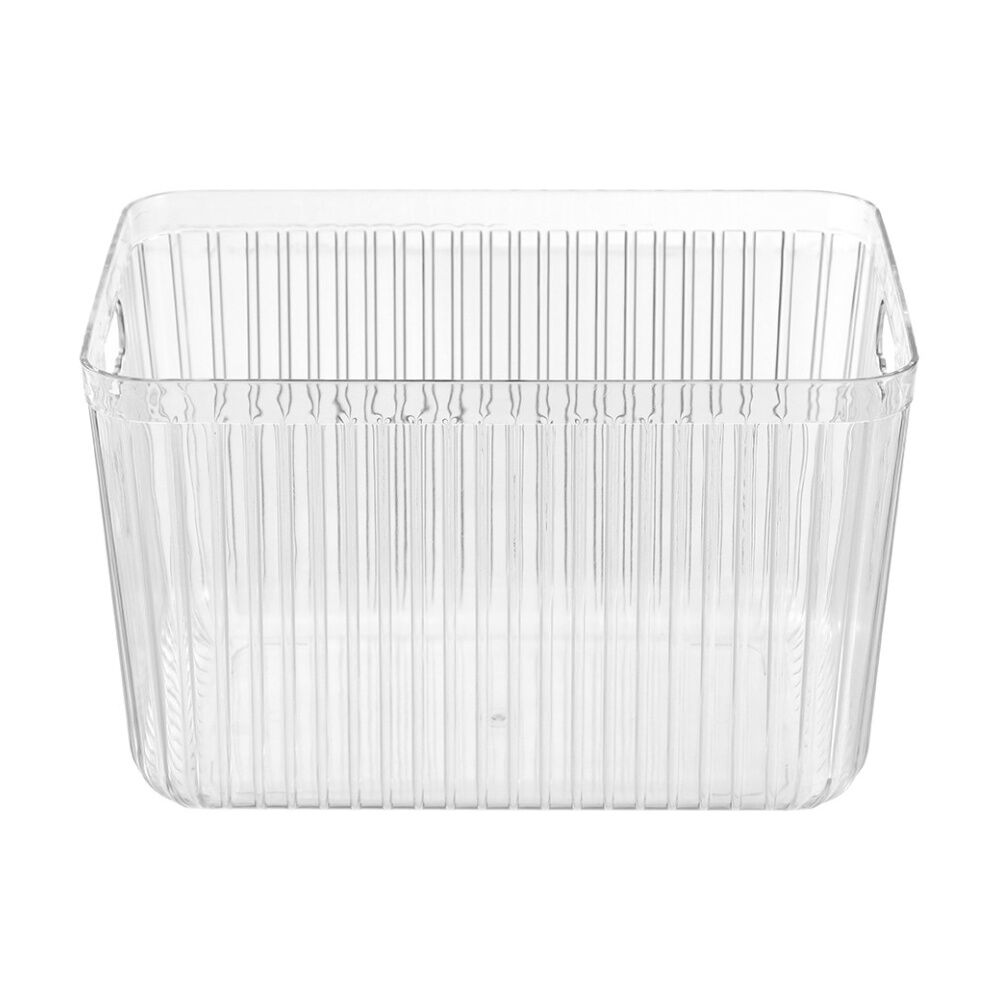 Boxsweden 36x27x22cm Clear Crystal Ribbed Container 17.5L Storage w/ Handles — image 4