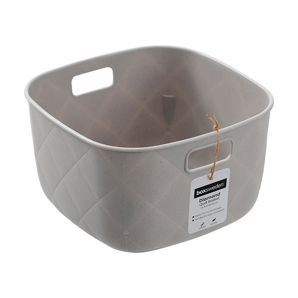 Boxsweden Diamond Quilted Home Storage Basket 19.5x19x11cm Assorted (12 Pack) — image 2