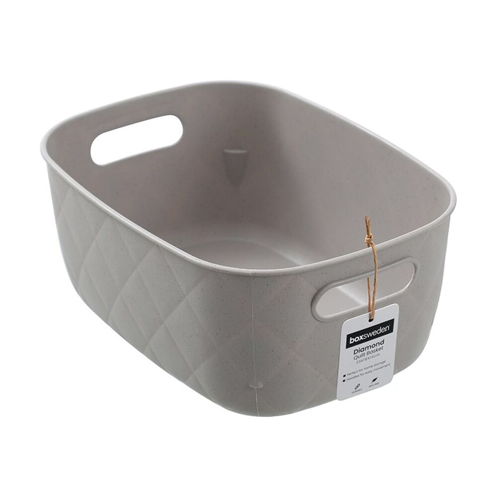 Boxsweden Diamond Quilted Home Storage Basket Small 23x18x14cm Assorted (12 Pack) — image 2