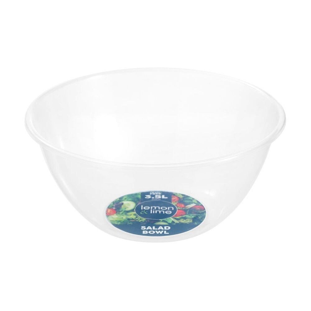 Lemon and Lime Large Plastic Serving/Salad Bowl 3.5L Clear 27.5cm (24 Pack) — image 2