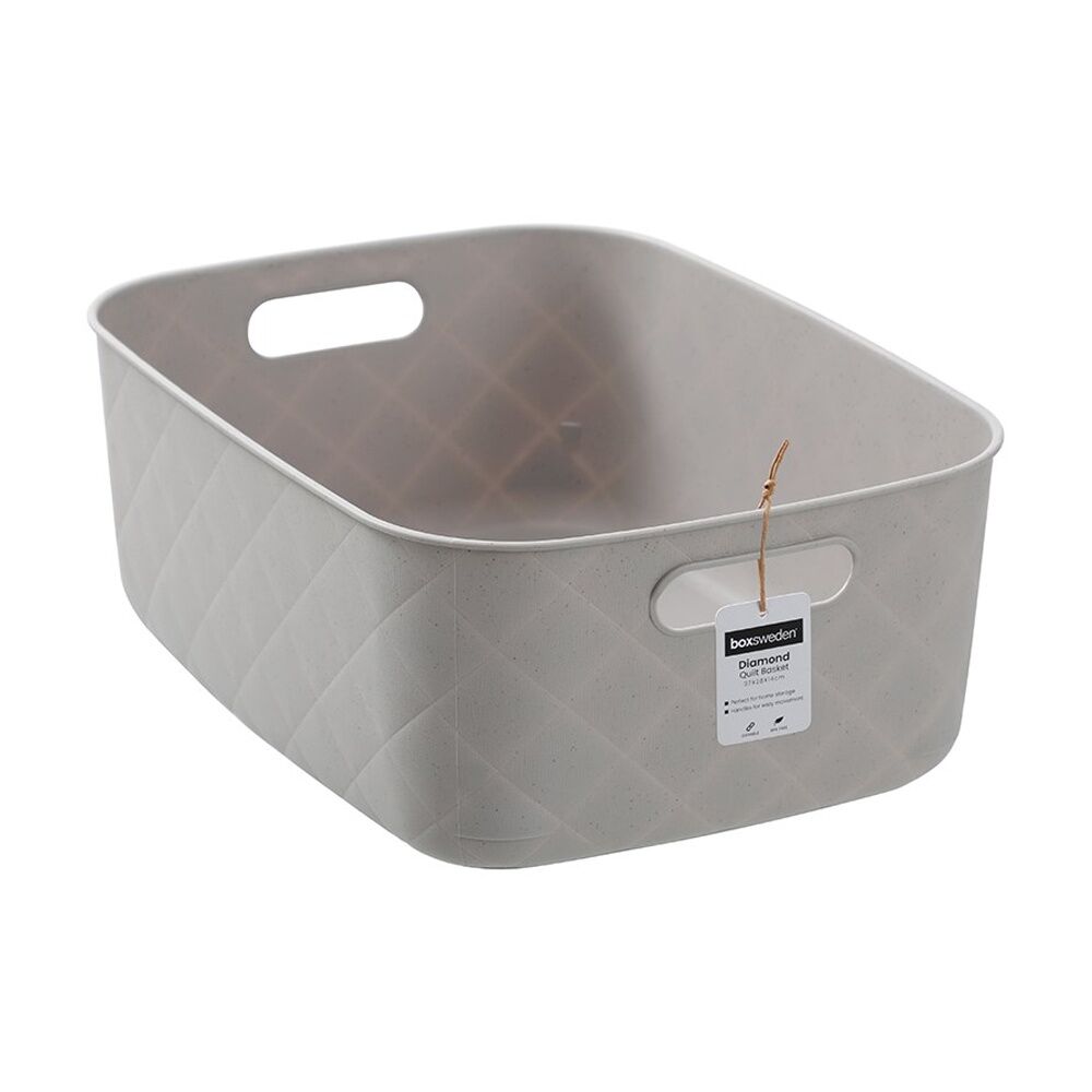 Boxsweden Diamond Quilted Home Storage Basket Medium 37x28x14cm Assorted (12 Pack) — image 2