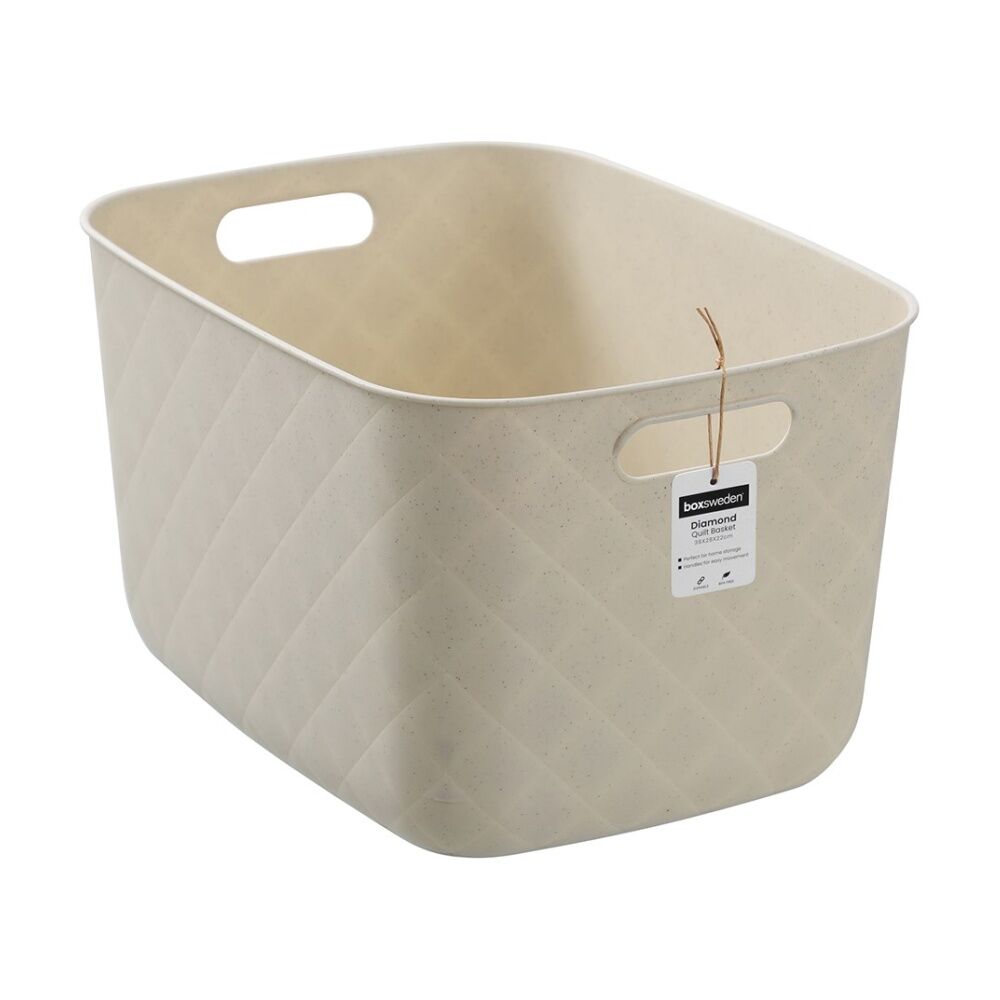 Boxsweden Diamond Quilted Home Storage Basket Large 38x28x22cm Assorted (12 Pack) — image 7