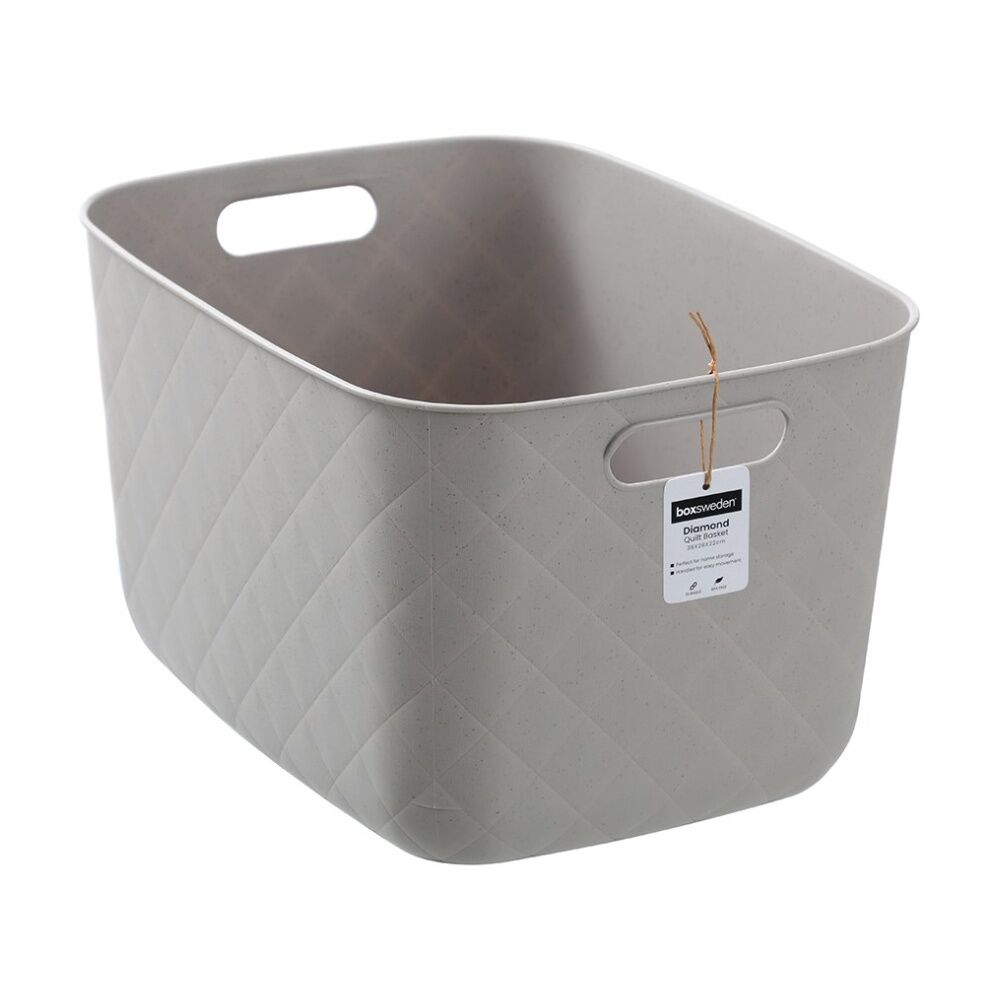 Boxsweden Diamond Quilted Home Storage Basket Large 38x28x22cm Assorted (6 Pack) — image 2