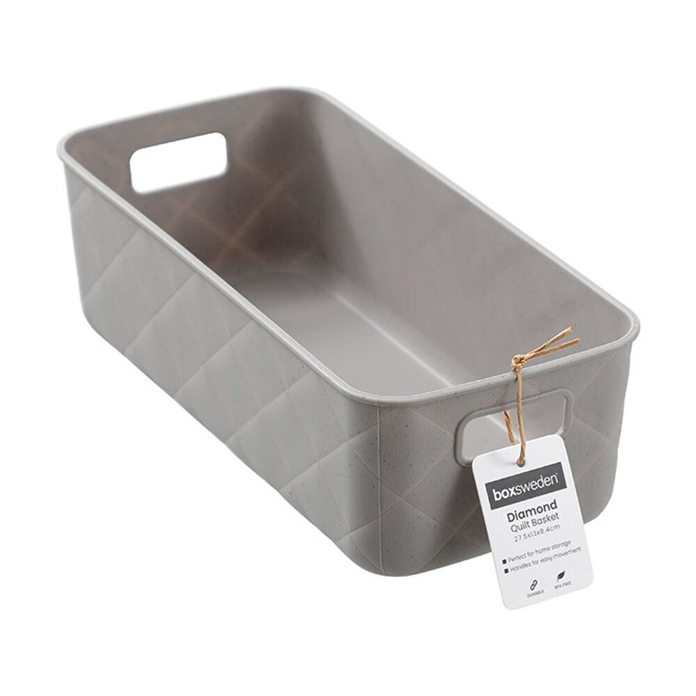 Boxsweden Diamond Quilt Tray Home Organiser Storage Container 27.5x13x8.4cm Boxsweden