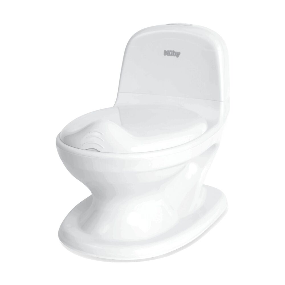 Nuby White My Real Potty Training Toilet w/ Flushing Sound Removable Bowl 18m+