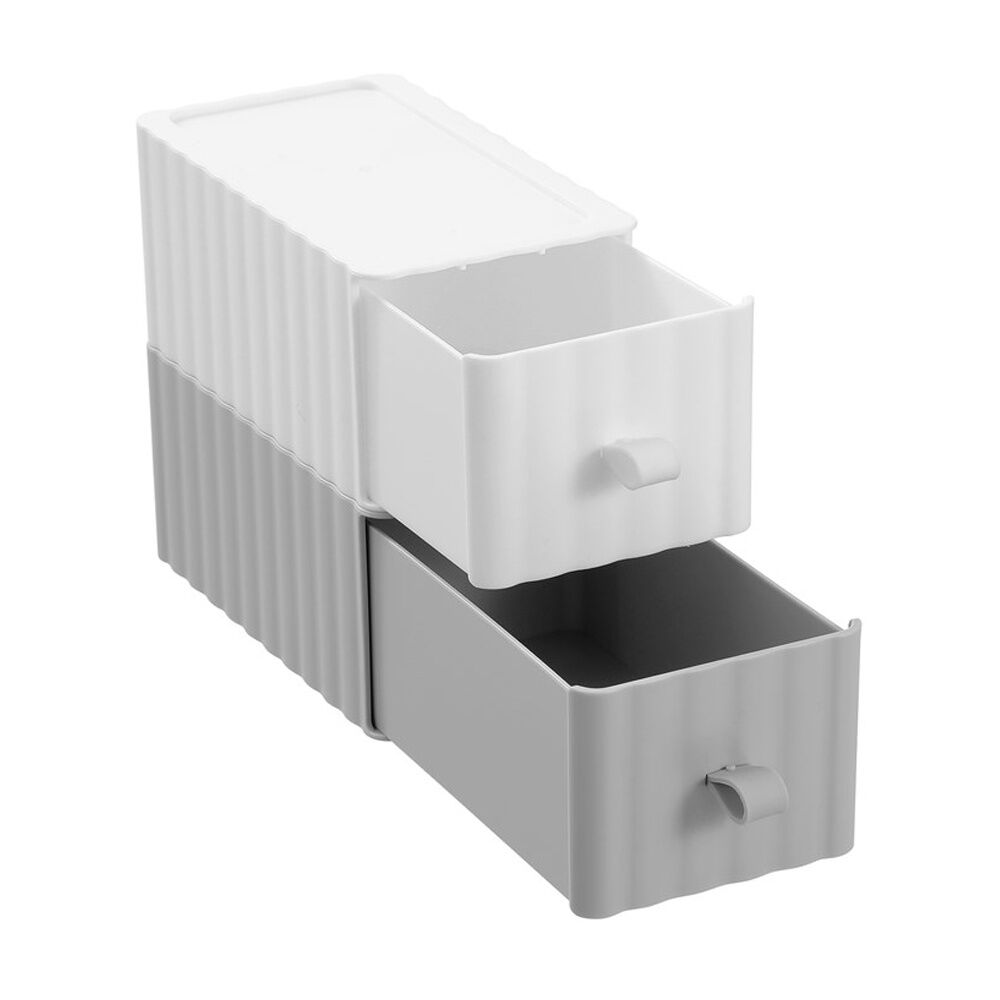 Boxsweden Rippled Stacking Drawer Organiser Ribbed Storage 10x18x8cm Assorted (12 Pack) — image 4