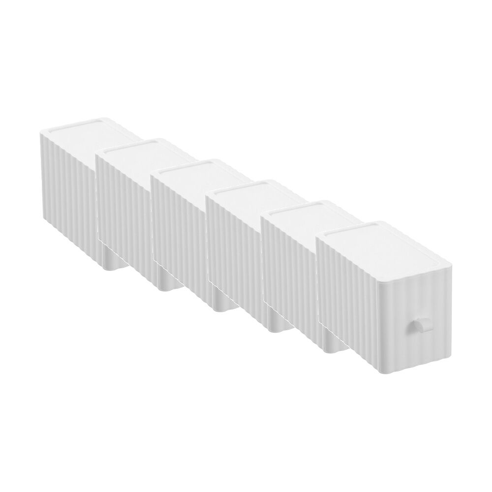 Boxsweden Rippled Stacking Drawer Organiser Ribbed Storage 10x18x12cm Assorted (6 Pack)