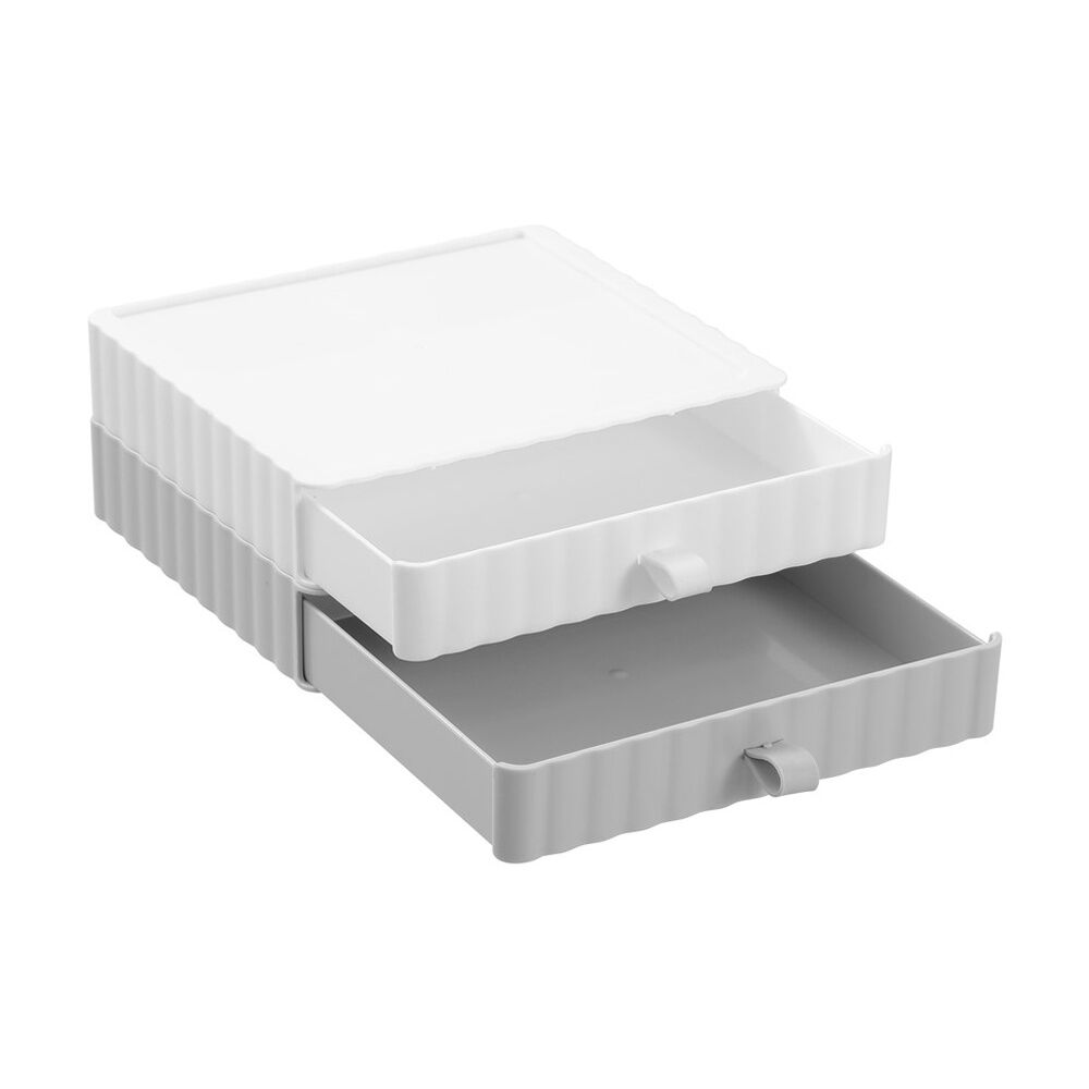 Boxsweden Rippled Stacking Drawer Organiser Ribbed Storage 20x18x4cm Assorted (12 Pack) — image 4