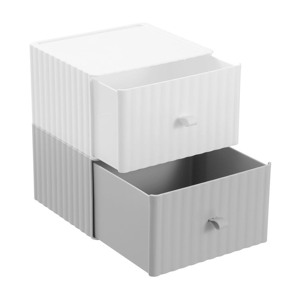 Boxsweden Rippled Stacking Drawer Organiser Ribbed Storage 20x18x12cm Assorted (4 Pack) — image 4