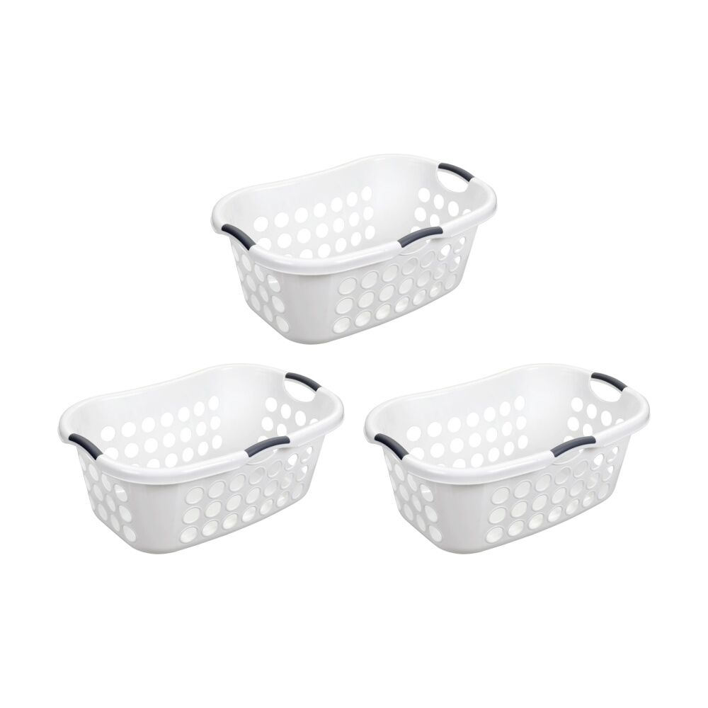 Boxsweden Laundry/Clothing Carry Basket Hip Hugger Hamper 48L Assorted (3 Pack)