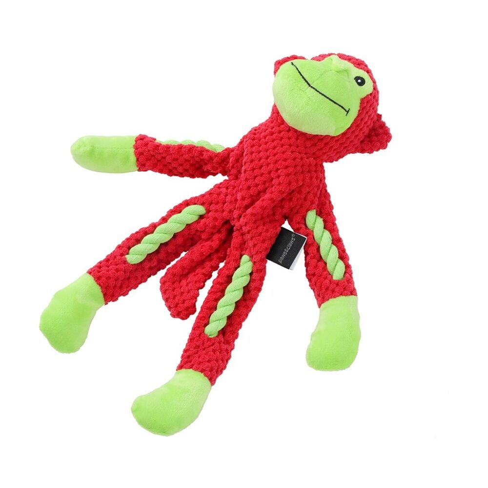 Paws and Claws Assorted Plush Monkey Pet Dog Chew/Tug Toy w/ Rope Skeleton — image 5