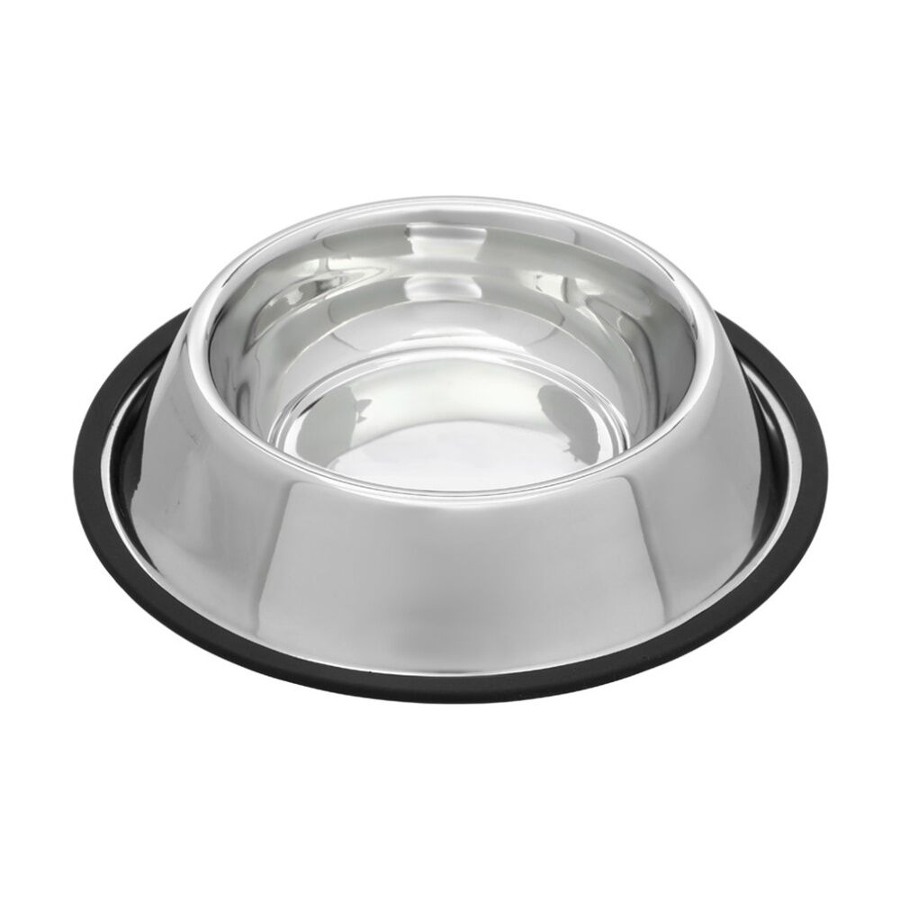 Paws and Claws Stainless Steel Pet Cat/Dog Bowl Anti-Skid 800ml Black 25x25x6cm (6 Pack) — image 4
