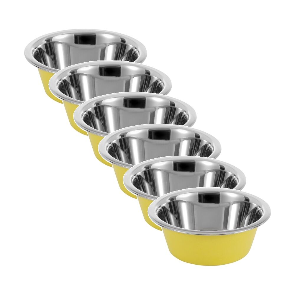 Paws and Claws Stainless Steel Cat/Dog Food/Drink Bowl 600ml Assorted (6 Pack)