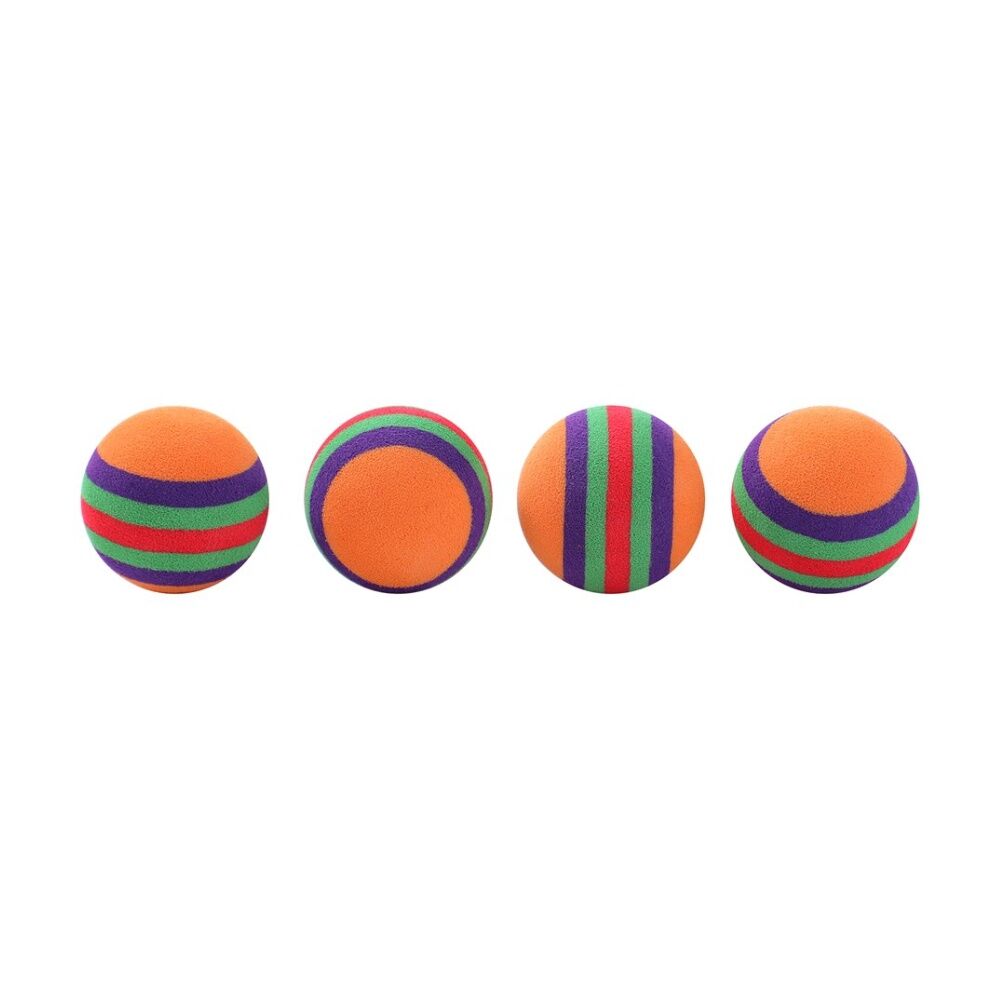 Paws and Claws Stripe Foam Balls Cat Batting/Pouncing Toy Set Assorted (4 Pieces) — image 4