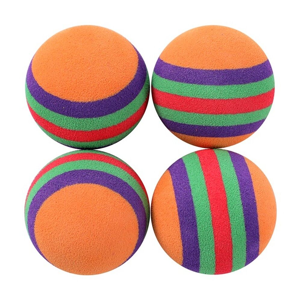 Paws and Claws Stripe Foam Balls Cat Batting/Pouncing Toy Set Assorted (4 Pieces) — image 3